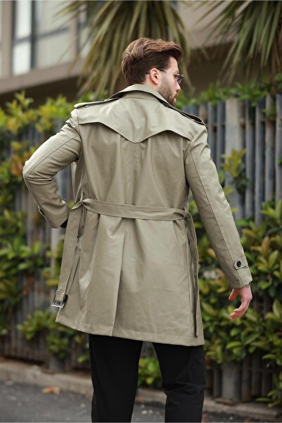 PAPUCUMUN DÜNYASI UZUN BELİ KEMERLİ APOLETLİ DERİ TRENÇKOT & PARDESÜ