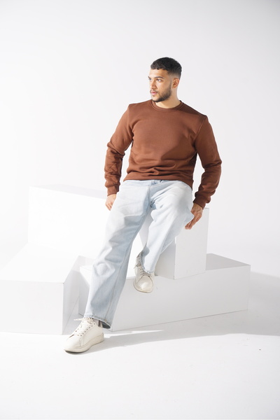 Erkek Kahverengi Sweatshirt
