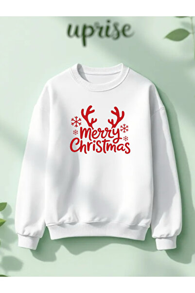 Vordevia Crăciun Fericit cu imprimeu Hanorac din bumbac 3 fire B guler rotund...