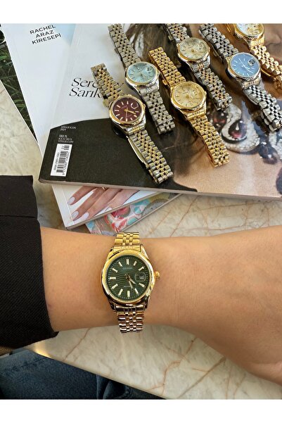HNF LONDON Aurora Green Gold Steel Women's Watch