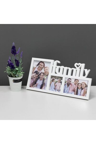 EBA Triple decorative photo holder, 3D, FAMILY, white, 40x20 cm, EBA@