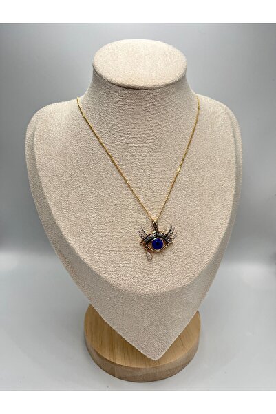 MyladyAccessoriess قلادة على شكل عين مع تفاصيل الرموش (فولاذ)