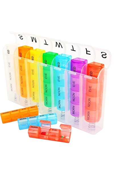 EBA Organizator Medicamente pentru 7 zile eBA®, Cutie Pastile Portabila, Reci...