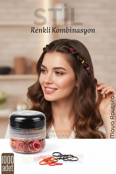 Transformacion Силіконова шпилька для волосся, резинка для волосся, міні-еластична шпилька, 1000 ШТУК, 2 КОЛЬОРИ 722297