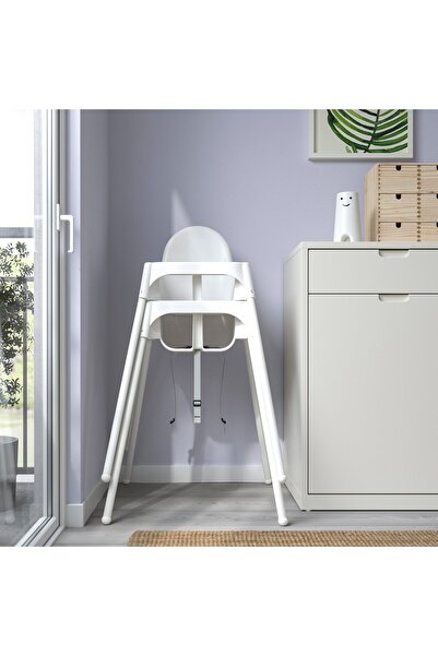 IKEA ANTILOP Highchair with safety belt, white/white