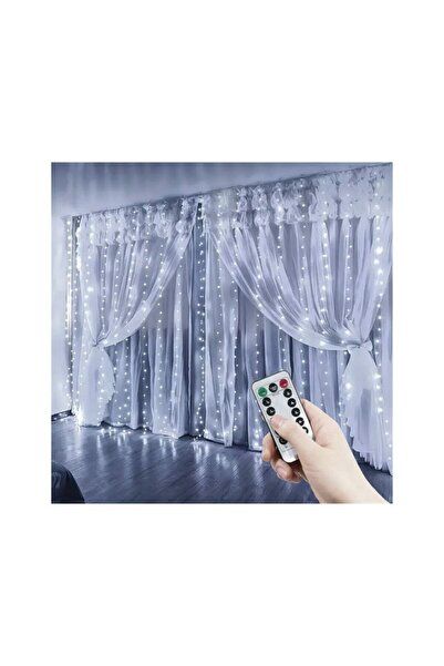 EBA Instalatie Craciun eBA®, Tip Perdea, 3m x 3m, 300 LED-uri, lumina rece, 8 functii de iluminat, tele