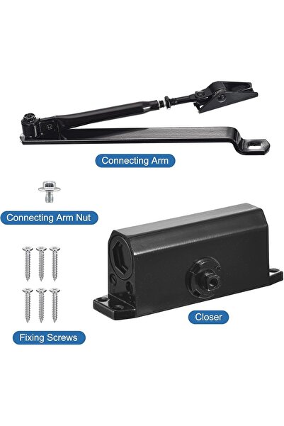 EBA Amortizor cu brat pentru Usi eBA®, Metal, Universal, 40-60 kg, NEGRU