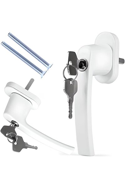 EBA Set 2 manere fereastra cu incuietoare securizata antiefractie eBA®, 4 chei, model universal, alumin