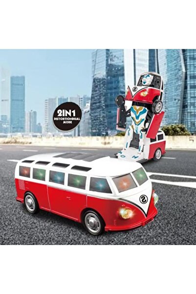 OEM Autobuz retro Transformers Robot, cu sunete si lumini, 22 cm, 3ani