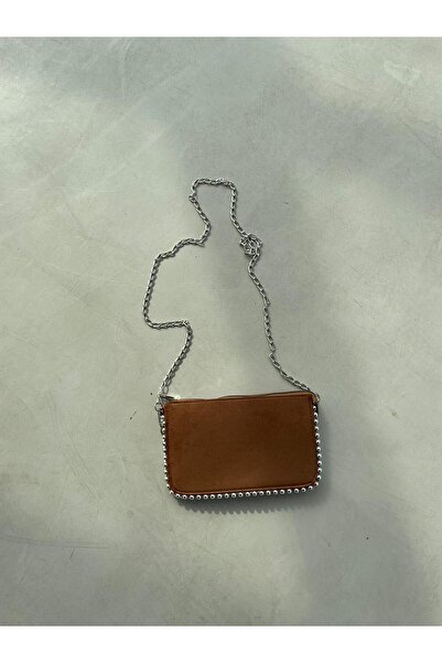 Senza Vedere Noa Beaded Detailed Suede Hand, Shoulder and Crossbody Bag