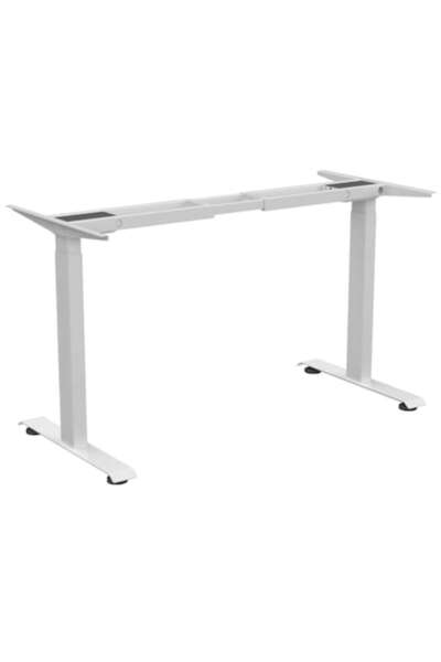 QMOBILI Cadru de birou electric BASIC 2, alb, 2 motoare, reglabil pe înălțime