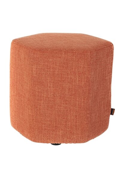 QMOBILI Otoman HEX - portocaliu, material textil, husă detașabilă, picioare a...