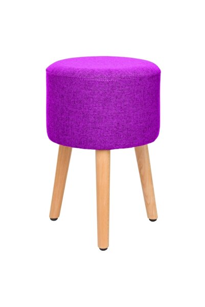 QMOBILI Scaun Sari - Violet, material textil, 3 picioare din lemn de fag