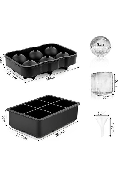 EBA Set 2 tavi cuburi gheata eBA®, Silicon, Model Sfera + Cub