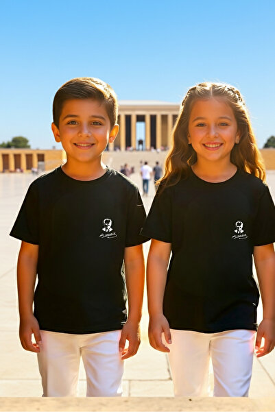 Windy Island تي شيرت للأطفال من الجنسين مطبوع عليه أتاتورك وتوقيعه مصنوع من ا...