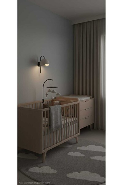 GLOBELUX İskandinav Tarzı Siyah Modern Ve Şık Tasarım Bohem Tarzı Duvar Apliği (ampul hediyedir)