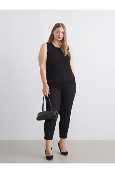 LC Waikiki LCW Comfort Siyah Bisiklet Yaka Kadın Triko Süveter