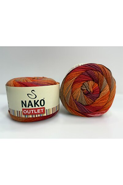 NAKO Outlet Cake Batik İhraç Fazlası El Örgü ipi 440gr - Ebruli
