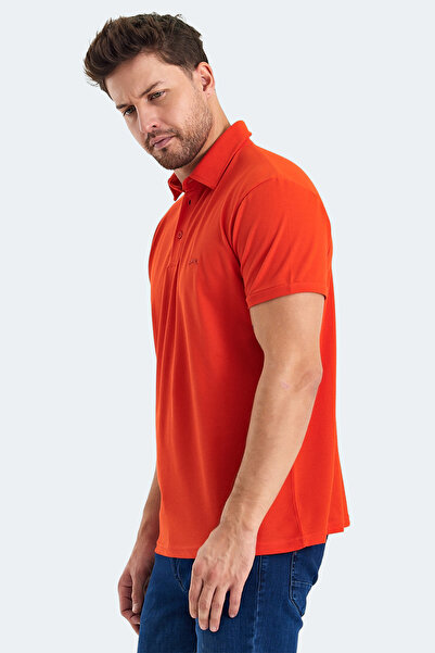 Slazenger Klasse in Men's Polo Neck Coral T-Shirt