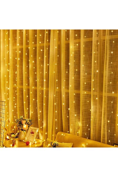 EBA Instalatie Craciun eBA®, Tip Perdea, 3m x 3m, 300 LED-uri, lumina calda, 8 functii de iluminat, tel