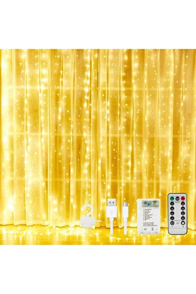 EBA Instalatie Craciun eBA®, Tip Perdea, 3m x 3m, 300 LED-uri, lumina rece, 8 functii de iluminat, tele