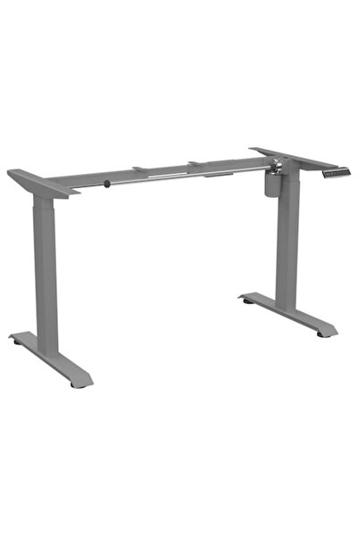 QMOBILI BASIC Electric Desk Frame, Silver Grey, 1 Motor, Height Adjustable, 8...