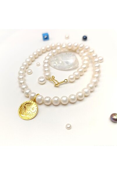 Altınofisi Reşat Yarım Altınlı Gerçek İnci Gerdanlık Kolye 14 Ayar Altın HD VİDEOLU