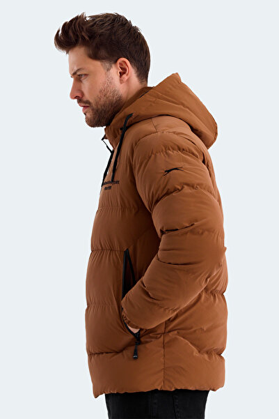 Slazenger Heiner Men's Hooded Inflatable Tan Coat & Jacket