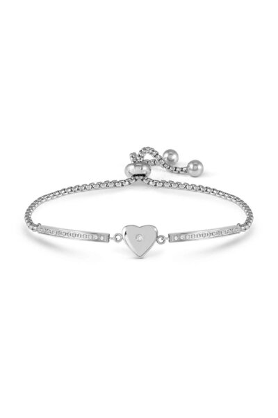 NOMİNATİON Çelik ve kübik zirkonyadan yapılmış MILLELUCI bilezik Kalp SILVER