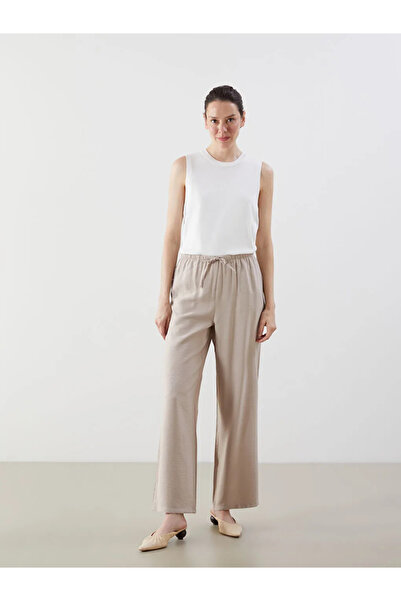 LC Waikiki Lcw comfort ecru crew neck women's knit sweater