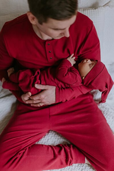 Lovedbaby Mens lounge set, 100% cotton, Thermal Crimson, XS-L