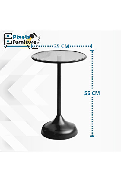 PixelsFurniture A stylish serving table from Pixel Furniture, with a heat-resistant glass top and metal base, 35*55cm