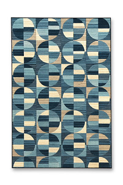 Rugs Modern Halı سجادة موسو زرقاء بنفسجية اللون بنمط زهور عرقية منسوجة بقاعدة...