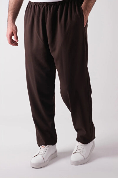 zeytindalı Leyyin Lastikli Şalvar Pantolon Kahverengi