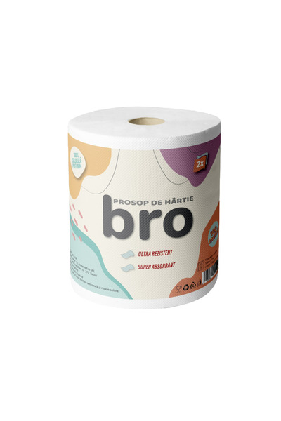 Bro Set of 3 - Bro paper towel roll, 2 ply, 100 meters