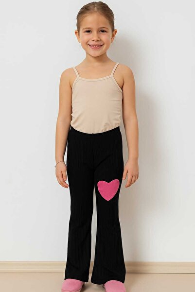 Tuess Girl's Heart Printed Knitwear Tights Flared