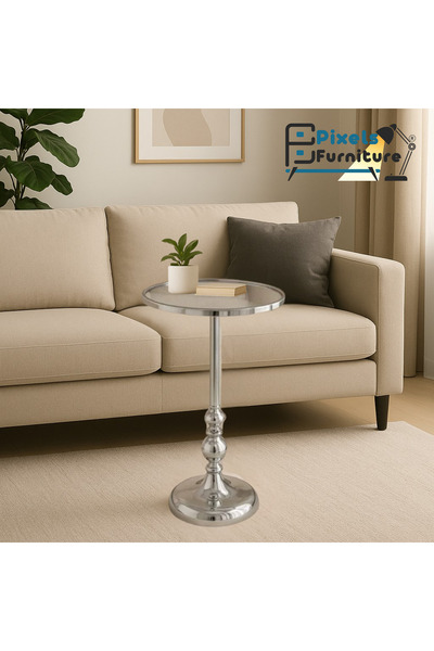 PixelsFurniture A stylish serving table from Pixel Furniture, with a heat-resistant glass top and metal base, 35*55cm