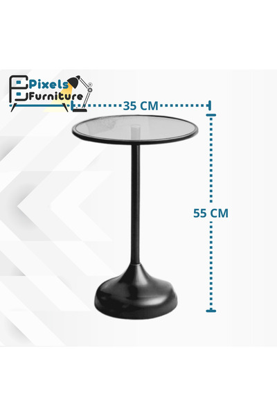 PixelsFurniture A stylish serving table from Pixel Furniture, with a heat-resistant glass top and metal base, 35*55cm