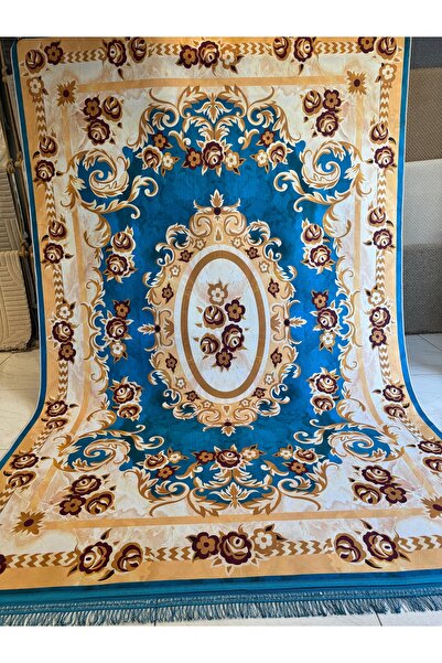 Padişah Dekoratif Yıkanabilir Halı EAC82 Yeni Nesil Kaymaz Taban Salon Halısı Modern Göbekli Klasik Desenli