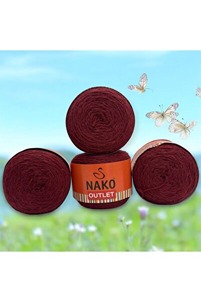 NAKO Outlet Export Surplus Wool Hand Knitting Yarn 620Gr - Burgundy