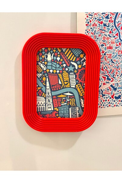 Minifab Kırmızı çerçeve şekilli buzdolabı magneti