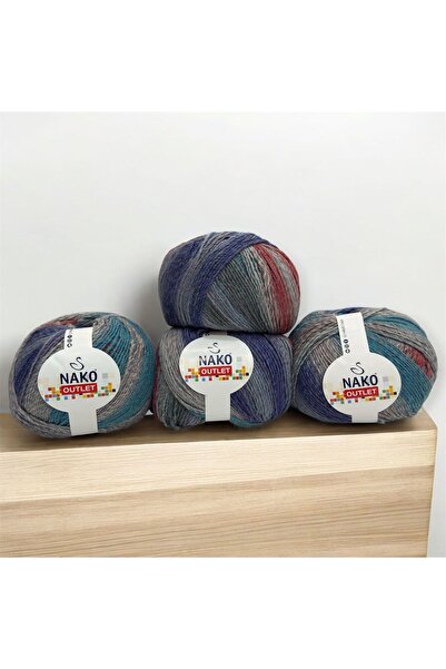 NAKO Outlet Romeo İhraç Fazlası (Yün) El Örgü ipi 620gr - Ebruli