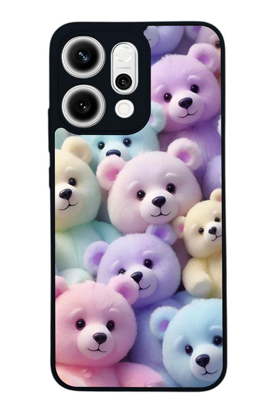 Aksel Kılıf Reno 14 Compatible Printed , Matte Black, Soft Silicone, Protecti...