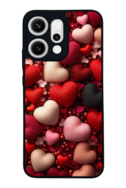 Aksel Kılıf Reno 14 Compatible Printed , Matte Black, Soft Silicone, Protecti...