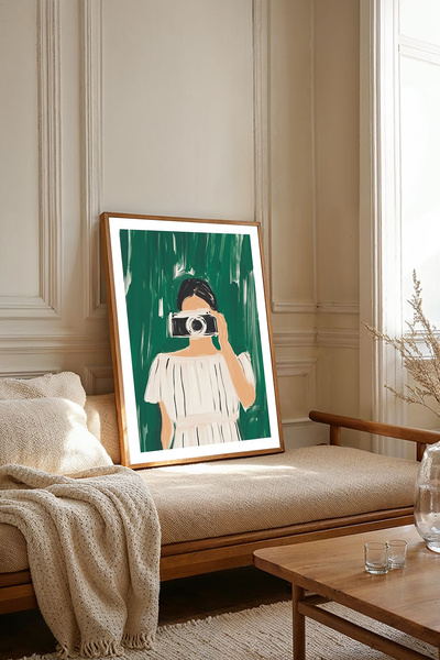 Dekorsiahome Tek Parça Ahşap Çerçeveli Oturma Odası Salon Mutfak Tablosu TK2097