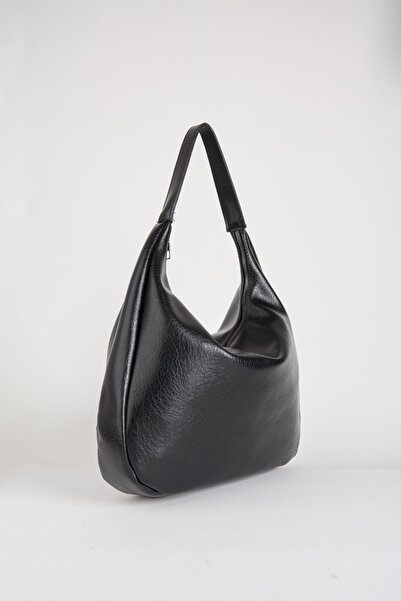 Vivaq Women's Pear Black Lined Faux Leather Zipper Closure Handbag and Shoulder Bag