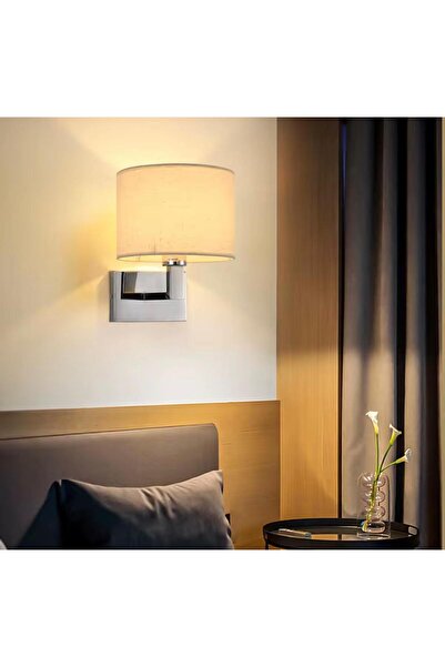 AKDENİZ AYDINLATMA ELEKTRİK MALZEMELERİ مصباح حائط من نوع الفندق مع غطاء قماشي عصري