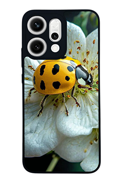 Aksel Kılıf Reno 14 Compatible Printed , Matte Black, Soft Silicone, Protecti...