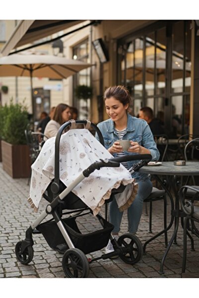 HALZEY Puset Örtüsü 4 Mevsimlik Pike Kumaş, Çıtçıtlı Fırfırlı