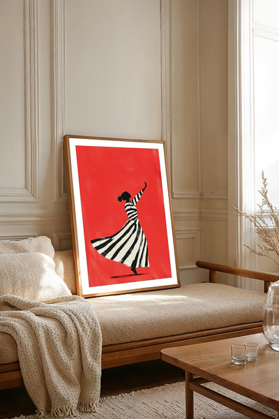 Dekorsiahome Tek Parça Ahşap Çerçeveli Oturma Odası Salon Mutfak Tablosu TK2092